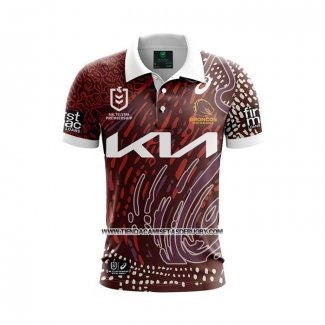 Camiseta Polo Brisbane Broncos Rugby 2024 Indigena