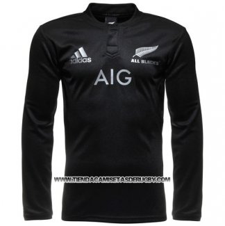 Camiseta Nueva Zelandia All Blacks Mangas Larga Rugby 2016 Local