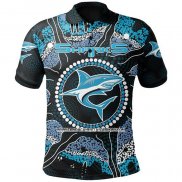 Camiseta Polo Cronulla Sutherland Sharks Rugby 2021 Indigena