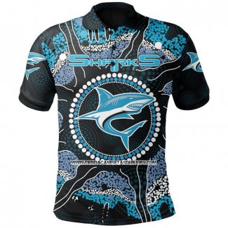 Camiseta Polo Cronulla Sutherland Sharks Rugby 2021 Indigena