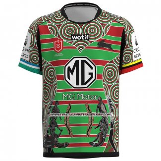 Camiseta South Sydney Rabbitohs Rugby 2023 Indigena Verde