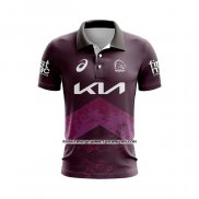 Camiseta Polo Brisbane Broncos Rugby 2024 Entrenamiento Fucsia